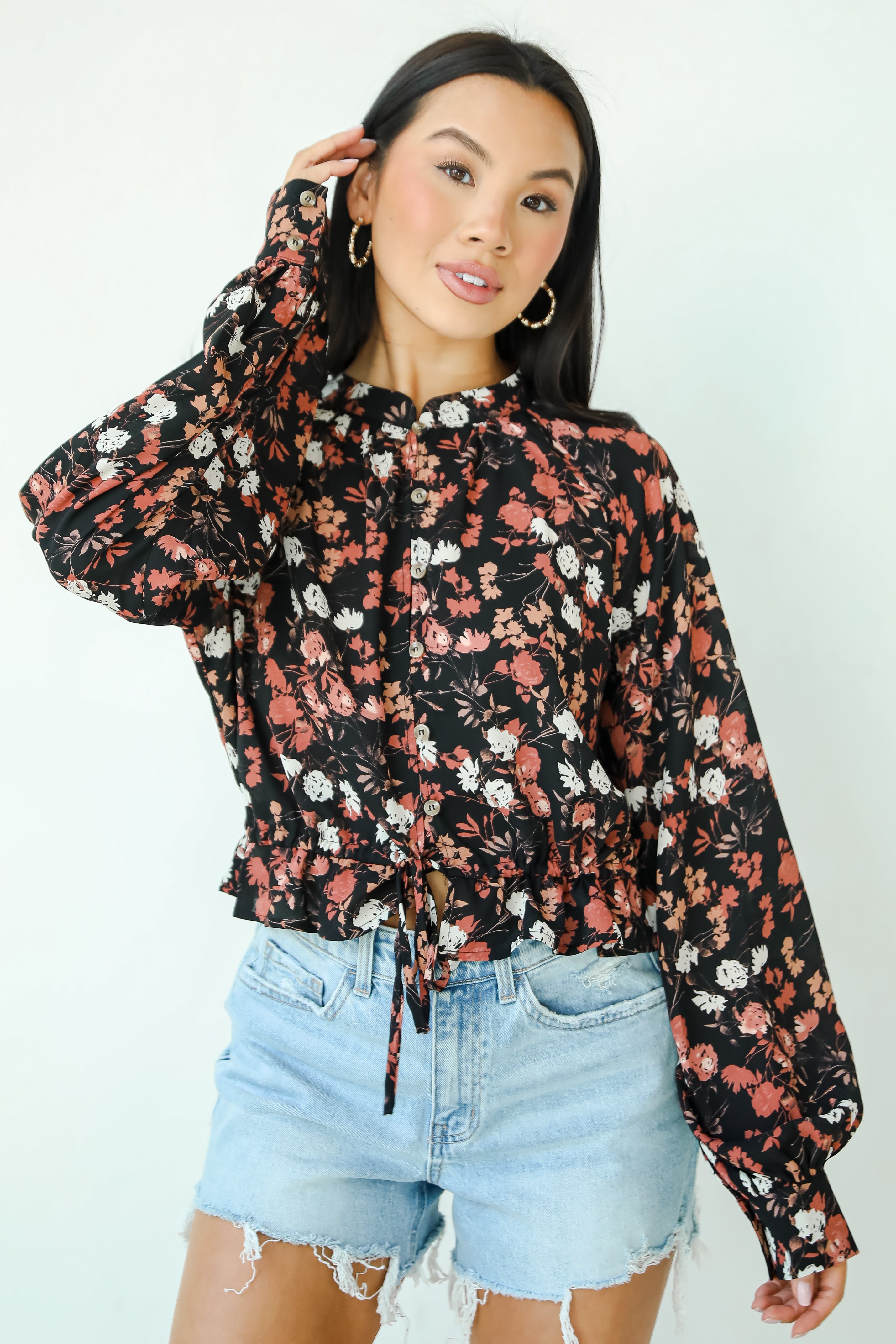 FINAL SALE - Luxe Possibilities Black Floral Blouse