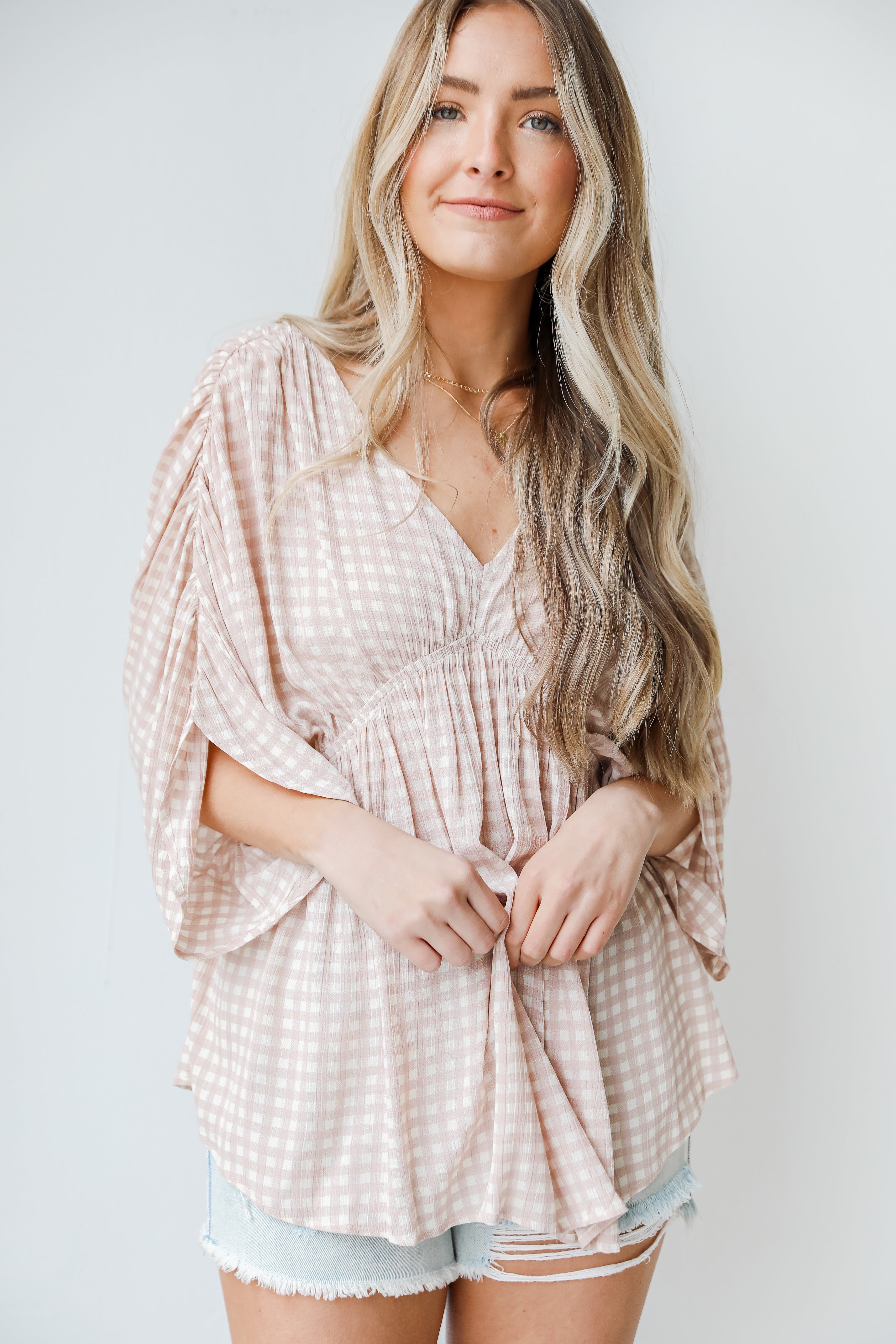 Hello Happiness Gingham Blouse